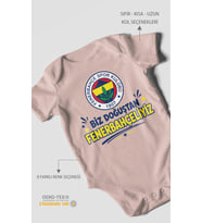 Biz Doğuştan Fenerbahçeliyiz Kısa Kollu Bebek Body %100 Pamuk