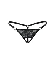 Büyük Beden Fantezi İç Giyim Ağı Açık Siyah  İç Çamaşırı Fantazi G String