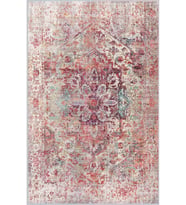 Eliana Home Baskılı, Yıkanabilir Kaymaz Taban Salon Halısı LNA1105 100x150 cm (Pembe)
