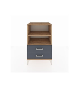 Hyperion Komodin 2 Raflı 2 Çekmeceli 60x44x96 Çam-Antrasit