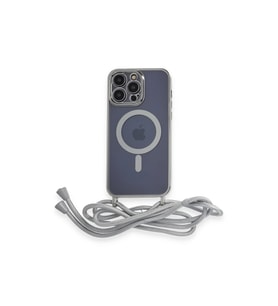 Apple iPhone 12 Pro Kılıf Divo Lazer Askılı Magsafe Kapak - Gümüş