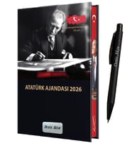 BK Gift Kişiye Özel Premium 2026 Kenar Baskılı Atatürk Ajandası & Tükenmez Kalem, Öğretmenler Günü Hediyesi
