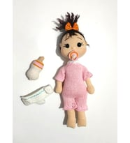 Emzikli Bebek Uyku Arkadaşı Amigurumi Organik Oyuncak