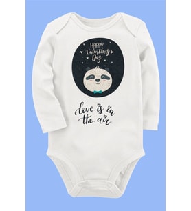 Organik Baskılı Pamuklu Unisex Bebek Body UZUNE184
