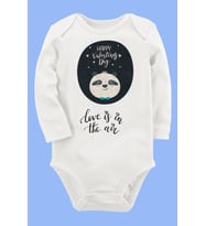 Organik Baskılı Pamuklu Unisex Bebek Body UZUNE184