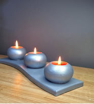3 Lü gümüş Tealight Mumluk