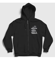 Presmono Unisex Siyah The Universe Is Made Of Morons Fermuarlı Kapüşonlu Sweatshirt 535320tt