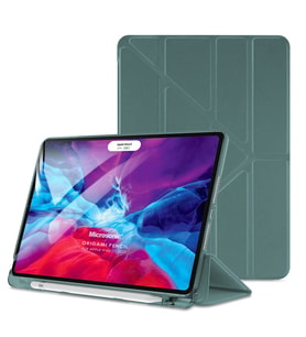 Microsonic Apple iPad Pro 11`` 2022 4. Nesil Kılıf (A2759-A2435-A2761-A2762) Origami Pencil Koyu Yeşil