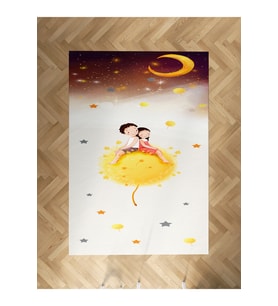 MEKTA HOME BEBEK VE ÇOCUK ODASI Sevimli Çocuklar Yıldız Desenli Halı