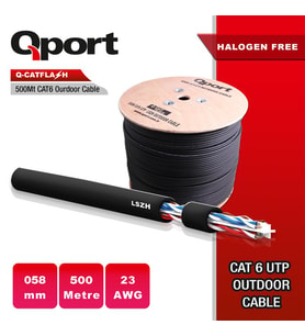 Q-CATFLASH 500 METRE LSZH CAT6 OUTDOOR 23AWG 0.58MM YANMAZ KABLO (HALOGEN FREE)