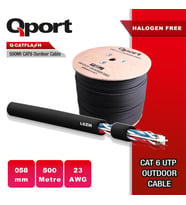 Q-CATFLASH 500 METRE LSZH CAT6 OUTDOOR 23AWG 0.58MM YANMAZ KABLO (HALOGEN FREE)