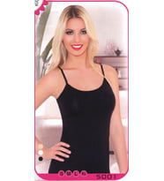 Siyah İnce Askılı Kadın Atlet Esnek Günlük İç Giyim S-XL 5001