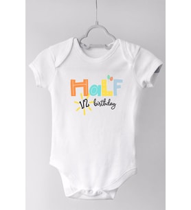Half Boho Kısa Kol Çıtçıtlı Bebek Body