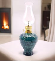 GERÇEK EL İŞLEMESİ, DEKORATİF ÇİNİ GAZ LAMBALARI (10 farklı model) (Turkuaz)