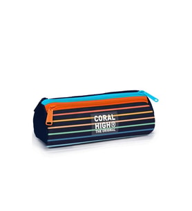 CORAL HIGH 31031 ÇOK RENKLİ ÇİZGİ DESENLİ ÜÇ BÖLMELİ KALEM ÇANTASI