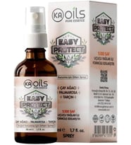 Easy Protect Doğal Ortam Spreyi 50 ml - Sivrisinek, Kene, Akar ve Haşerelere Karşı Doğal Koruma %100 Pure Essential Oil Blends Palmarosa, Tarçın, Çay Ağacı