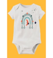 Organik Baskılı Pamuklu Unisex Bebek Body