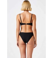 Kadın Bikini Takımı Straplez Kolsuz Düşük Bel Regular Kalıp Soyut Desenli Döküm Aksesuarlı Atma