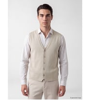 LCWAIKIKI Classic Bej Regular Fit V Yaka Erkek Triko Yelek