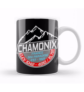 Ski Chamonix Mont Blanc Skiing Paradise Kupa Bardak Porselen