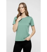 T-Shirt Bisiklet Yaka Slim Fit Likralı Tişört Günlük Basic Body - Mint Yeşili
