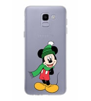 Samsung Galaxy J6 Kapak Mickey Mouse Tasarımlı Şeffaf Silikon Kılıf