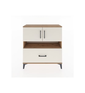 Arges Şifonyer 3 Raflı Tek Çekmeceli 2 Kapaklı 88x30x96 Çam-Aytaşı