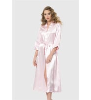 Arias Closet Pembe Uzun Saten Sabahlık