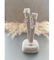 GümüşTaşlı Kalp Küpe