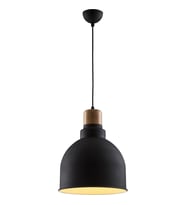 AVONNI AV-4100-A2-BSY-30 Siyah Boyalı Modern Avize E27 Metal Ahşap 30cm