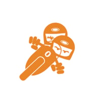 Twin Racers Motorcu Sticker 17x17 Cm Turuncu
