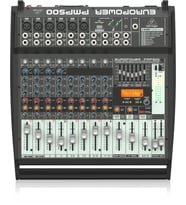 Behringer PMP500 Klark Teknik Multi-FX İşlemcili, Kompresörlü, FBQ Geri Besleme Algılama Sistemli ve Kablosuz Seçenekli 500 Watt 12 Kanallı Mikser