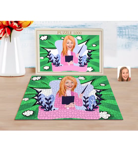BK Gift Kişiye Özel Kadın Sınıf Öğretmeni Karikatürlü 1000 Parça Profesyonel Puzzle-2
