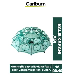 Premium Dayanıklı Özel Fermuarlı Yem Bölmeli Pratik Kolay Kurulum 16 Gözlü Kuş Balık Ağı