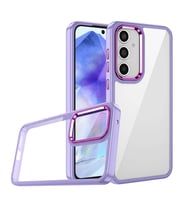 Galaxy A05S Kılıf Flora Buton,Kenar Çevresi Renkli Kılıf (Lila)