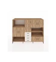 Kronos Dolap 9 Raflı 4 Çekmeceli 8 Kapaklı 220x59x163 Çam-Çam/Aytaşı