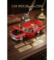 Motor Max 1:24 1955 Chrysler C300 Kırmızı Die-cast Model Araba - Açılır Kapı, Kaput ve Bagaj