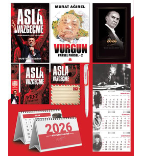 Asla Vazgeçme - Ayraç - Kartpostal - Poster - Vurgun - Parsel Parsel 2 -  2026 Ajanda Gazi Paşa - İmza Duvar Takvimi - Masa Takvimi