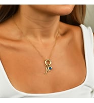 Charm Lock Harf Gümüş Kolye (Rose)