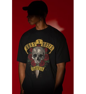 Tasarım Guns 'N Roses Rock Metal Müzik Grubu Baskılı Unisex Oversize Tişört