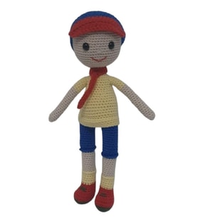 Şapkalı Caillou Bebek Amigurumi Organik Oyuncak