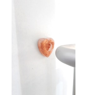 Kapı Kolu Stopu Duvar Eşya Koruyucu Stoper Tampon Yapışkanlı Bakır Simli Silikon Kalp El Emeği