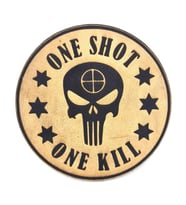 ONE SHOT ONE KILL KESKİN NİŞANCI Deri PEÇ - Arma - Askeri Patch (Krem)