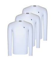 ÜÇLÜ SET T8588 DEWBERRY YUVARLAK YAKA ERKEK SWEATSHIRT-BEYAZ-BEYAZ-BEYAZ