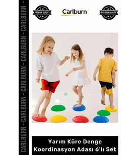 Özel Üretim Eğitici Spor Gelişim Duyusal Parkur Çocuk Yarım Küre Denge Koordinasyon Adası 6'lı Set