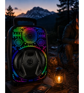 8 İnç Karaoke Hoparlör Usb Aux Fm Destekli Işıklı Speaker