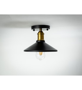 RİOLİGHT RETRO  TEKLİ METAL PLOFONYER AVİZE ŞAPKA ÇAPI: 22CM (Siyah - Beyaz)