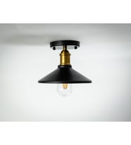 RİOLİGHT RETRO  TEKLİ METAL PLOFONYER AVİZE ŞAPKA ÇAPI: 22CM (Siyah - Beyaz)