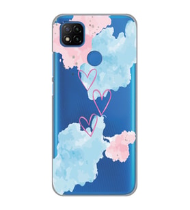 Redmi 9C / Redmi 10A Uyumlu Kalp Desenli Şeffaf Telefon Kılıfı