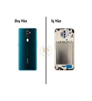 Oppo A5 2020 Yeşil Uyumlu Lensli Orta Kasa Full Kasa Kapak Gövde Housing